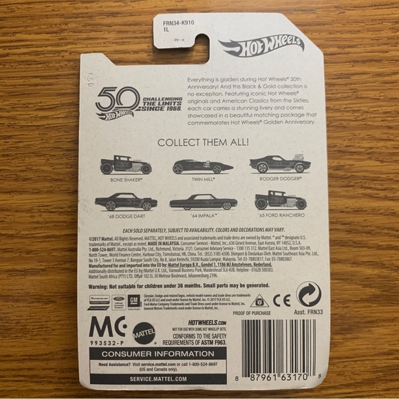 Hot Wheels 50th Anniversary Bone Shaker 3 Error Cards - Picture 7 of 11